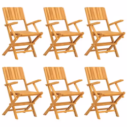 vidaXL Garden Dining Set Dinner Set Patio Seating 7 Piece Solid Wood Teak - with armrest, 7 piece - Additional view 2