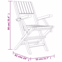 vidaXL Garden Dining Set Dinner Set Patio Seating 7 Piece Solid Wood Teak - with armrest, 7 piece - Additional view 7