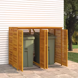 vidaXL Triple Garbage Bin Shed Wheelie Bin Shed Hideaway Solid Wood Acacia - 2 bins - Additional view 4