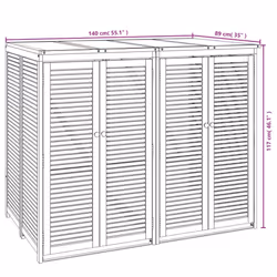 vidaXL Triple Garbage Bin Shed Wheelie Bin Shed Hideaway Solid Wood Acacia - 2 bins - Additional view 8