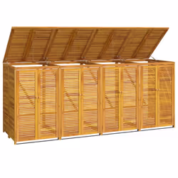 vidaXL Triple Garbage Bin Shed Wheelie Bin Shed Hideaway Solid Wood Acacia - 4 bins - Additional view 2