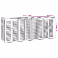 vidaXL Triple Garbage Bin Shed Wheelie Bin Shed Hideaway Solid Wood Acacia - 4 bins - Additional view 8