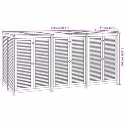 vidaXL Garden Storage Box Outdoor Storage Box Tool Chest Solid Wood Acacia - 210 x 87 x 104 cm - Additional view 7