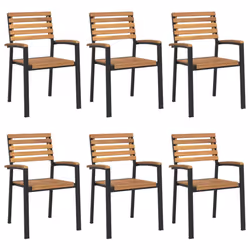 vidaXL Garden Dining Set Outdoor Table and Chairs Solid Wood Acacia and Metal - 200 cm table length/ 6 piece - Additional view 2