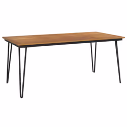 vidaXL Garden Dining Set Table and Chairs Solid Wood Acacia and Metal - 180 cm table length/ 4 piece - Additional view 4