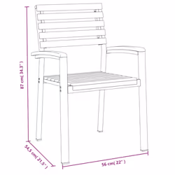 vidaXL Stackable Garden Chairs Armchair 8 pcs Solid Wood Acacia and Metal