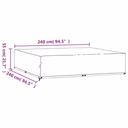vidaXL Garden Furniture Cover Outdoor Furniture Covers 2 pcs 16 Eyelets Square - Additional view 9
