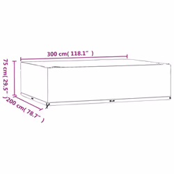 vidaXL Garden Furniture Covers Patio Set Cover 2 pcs 16 Eyelets Rectangular - Additional view 4