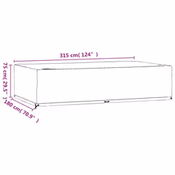 vidaXL Garden Furniture Covers Patio Set Cover 2 pcs 12 Eyelets Rectangular - Additional view 10