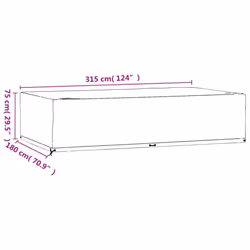 vidaXL Garden Furniture Covers Patio Set Cover 2 pcs 12 Eyelets Rectangular