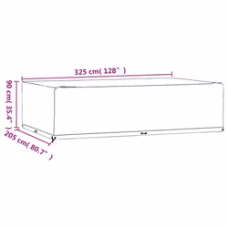 vidaXL Garden Furniture Covers Patio Set Cover 2 pcs 16 Eyelets Rectangular - Additional view 7