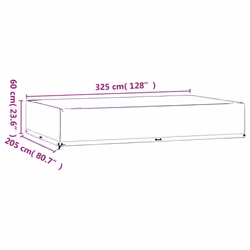 vidaXL Garden Furniture Covers Patio Set Cover 2 pcs 16 Eyelets Rectangular - Additional view 10