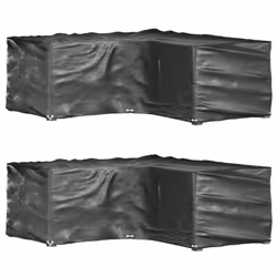 vidaXL L-Shaped Garden Furniture Covers Outdoor Furniture Cover 16 Eyelets - 185 x 185 x 70 cm/ 2 pcs