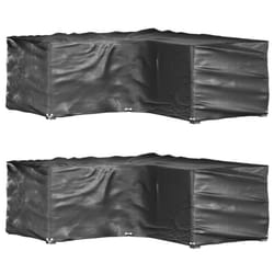 vidaXL L-Shaped Garden Furniture Covers Outdoor Furniture Cover 16 Eyelets - 185 x 185 x 70 cm/ 2 pcs