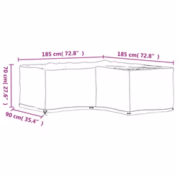 vidaXL L-Shaped Garden Furniture Covers Outdoor Furniture Cover 16 Eyelets - 185 x 185 x 70 cm/ 2 pcs