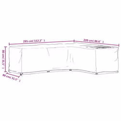 vidaXL L-Shaped Garden Furniture Covers Outdoor Furniture Cover 16 Eyelets - 285 x 220 x 80 cm/ 2 pcs