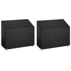 vidaXL Garden Bench Covers Patio Furniture Cover 2 pcs 8 Eyelets Polyethylene
