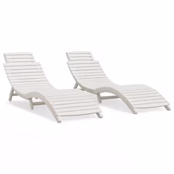 vidaXL Sun Lounger Recliner Outdoor Chair Wooden Sunbed Solid Wood Acacia - 2 sunloungers