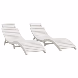 vidaXL Sun Lounger Recliner Outdoor Chair Wooden Sunbed Solid Wood Acacia - 2 sunloungers