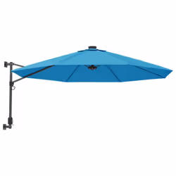 vidaXL Wall-mounted Parasol Umbrella Garden Sun Shade Sun Shelter with LEDs - blue