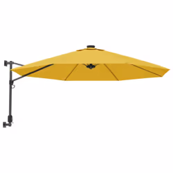 vidaXL Wall-mounted Parasol Umbrella Garden Sun Shade Sun Shelter with LEDs - yellow
