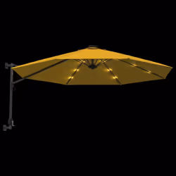 vidaXL Wall-mounted Parasol Umbrella Garden Sun Shade Sun Shelter with LEDs - yellow - Additional view 6