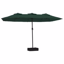 vidaXL Double-Head Parasol Outdoor Umbrella Sunshade Sun Shelter Canopy Green