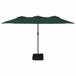 vidaXL Double-Head Parasol Outdoor Umbrella Sunshade Sun Shelter Canopy Green