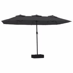 vidaXL Double-Head Parasol Garden Umbrella Patio Sun Shade Outdoor Umbrella - anthracite