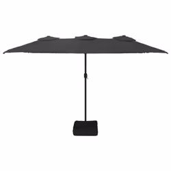vidaXL Double-Head Parasol Garden Umbrella Patio Sun Shade Outdoor Umbrella - anthracite