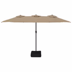 vidaXL Double-Head Parasol Garden Umbrella Patio Sun Shade Outdoor Umbrella - taupe - Additional view 2