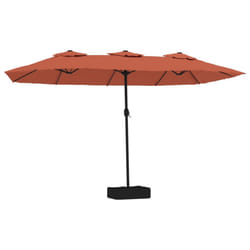vidaXL Double-Head Parasol Garden Umbrella Patio Sun Shade Outdoor Umbrella - terracotta