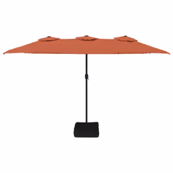 vidaXL Double-Head Parasol Garden Umbrella Patio Sun Shade Outdoor Umbrella - terracotta