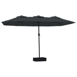 vidaXL Double-Head Parasol Garden Umbrella Patio Sun Shade Outdoor Umbrella - black