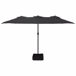 vidaXL Double-Head Parasol Garden Umbrella Patio Sun Shade Outdoor Umbrella - black