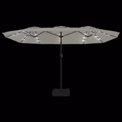 vidaXL Double-Head Garden Parasol with LEDs Canopy Outdoor Umbrella Sand White - Additional view 5