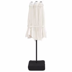 vidaXL Double-Head Garden Parasol with LEDs Canopy Outdoor Umbrella Sand White - Additional view 6