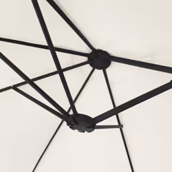 vidaXL Double-Head Garden Parasol with LEDs Canopy Outdoor Umbrella Sand White - Additional view 7