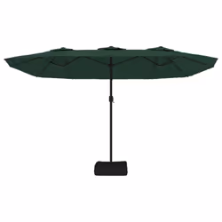 vidaXL Double-Head Parasol Garden Umbrella with LEDs Sun Umbrella Anthracite - green - Additional view 4