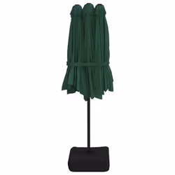 vidaXL Double-Head Parasol Garden Umbrella with LEDs Sun Umbrella Anthracite - green - Additional view 6