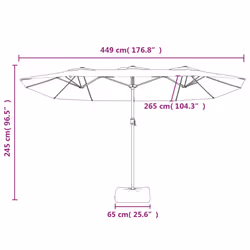 vidaXL Double-Head Parasol Garden Umbrella with LEDs Sun Umbrella Anthracite - anthracite - Additional view 8