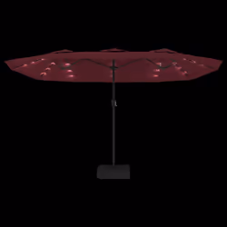 vidaXL Double-Head Garden Parasol with LEDs Sunshade Outdoor Umbrella Black - red - Additional view 5