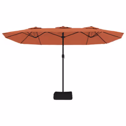 vidaXL Double-Head Parasol Garden Umbrella with LEDs Sun Umbrella Anthracite - terracotta - Additional view 4