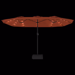 vidaXL Double-Head Parasol Garden Umbrella with LEDs Sun Umbrella Anthracite - terracotta - Additional view 5