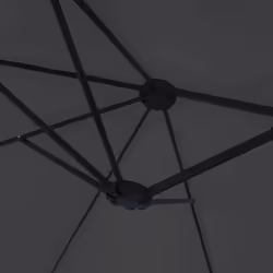 vidaXL Double-Head Garden Parasol with LEDs Sunshade Outdoor Umbrella Black - black - Additional view 7