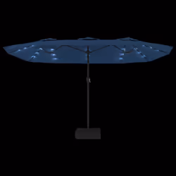 vidaXL Double-Head Parasol Garden Umbrella with LEDs Sun Umbrella Anthracite - blue - Additional view 4