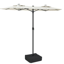 vidaXL Double-Head Parasol Garden Umbrella Outdoor Sun Shading Pool Umbrella - white