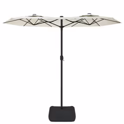 vidaXL Double-Head Parasol Garden Umbrella Outdoor Sun Shading Pool Umbrella - white