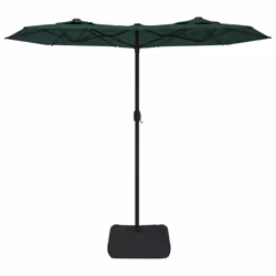 vidaXL Double-Head Parasol Garden Umbrella Outdoor Sun Shading Pool Umbrella - green