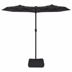 vidaXL Double-Head Parasol Garden Umbrella Outdoor Sun Shading Pool Umbrella - anthracite